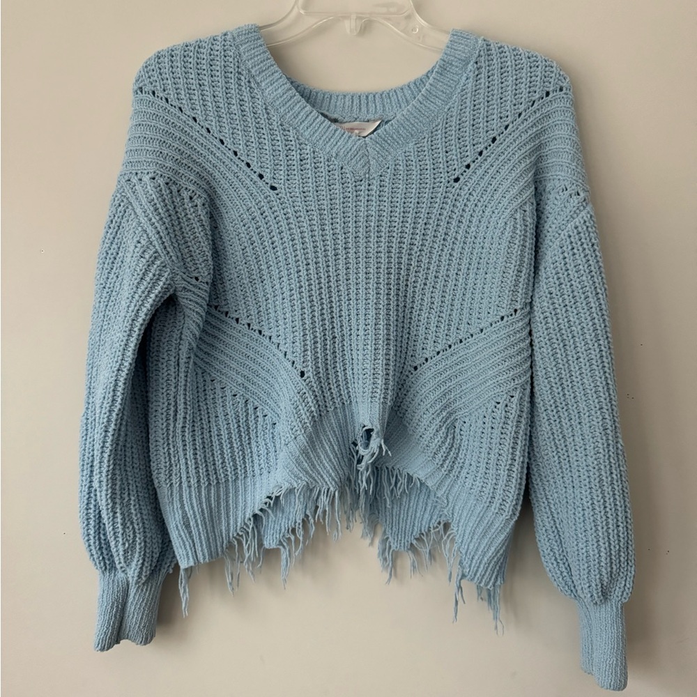 No Boundaries Light Blue Cropped Sweater